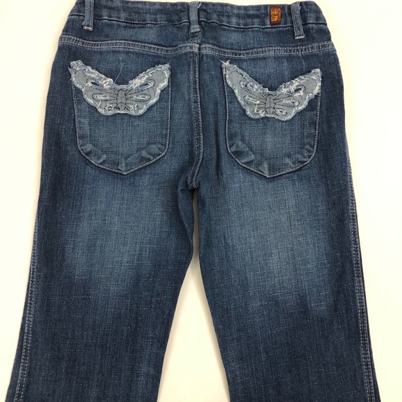 Rare 7FAM Jeans l Sz 28 l Straight Leg Butterfly Back Pockets Jeans - Picture 6 of 14
